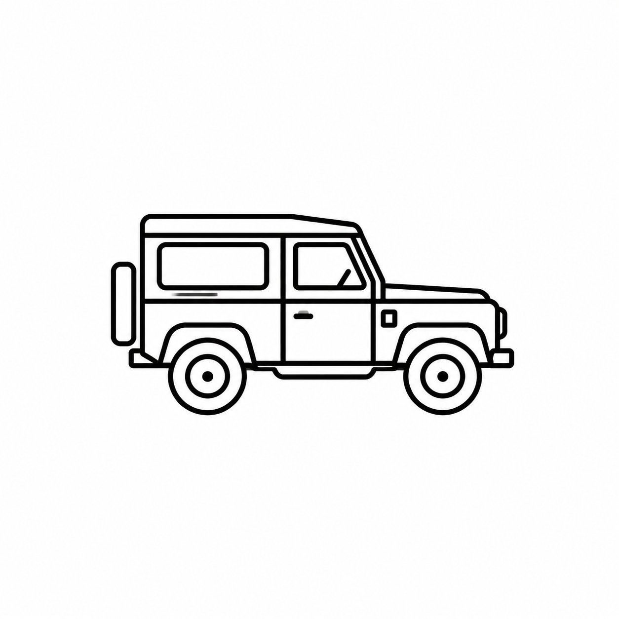 Geländewagen-Skizze als Symbol für Vermietung